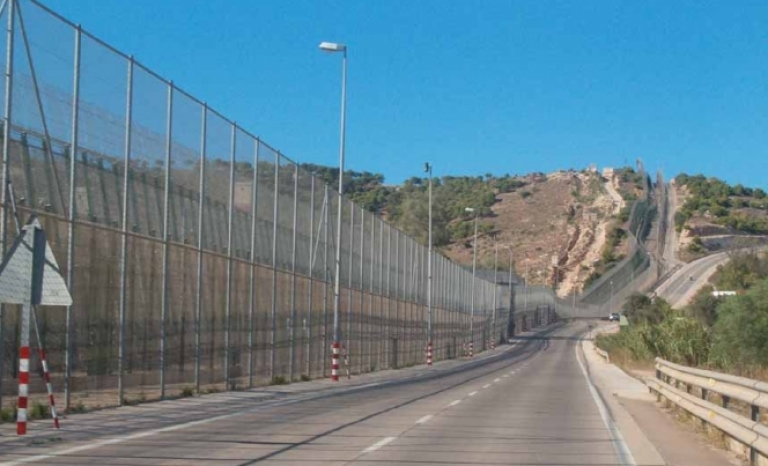Spanish border in Melilla.